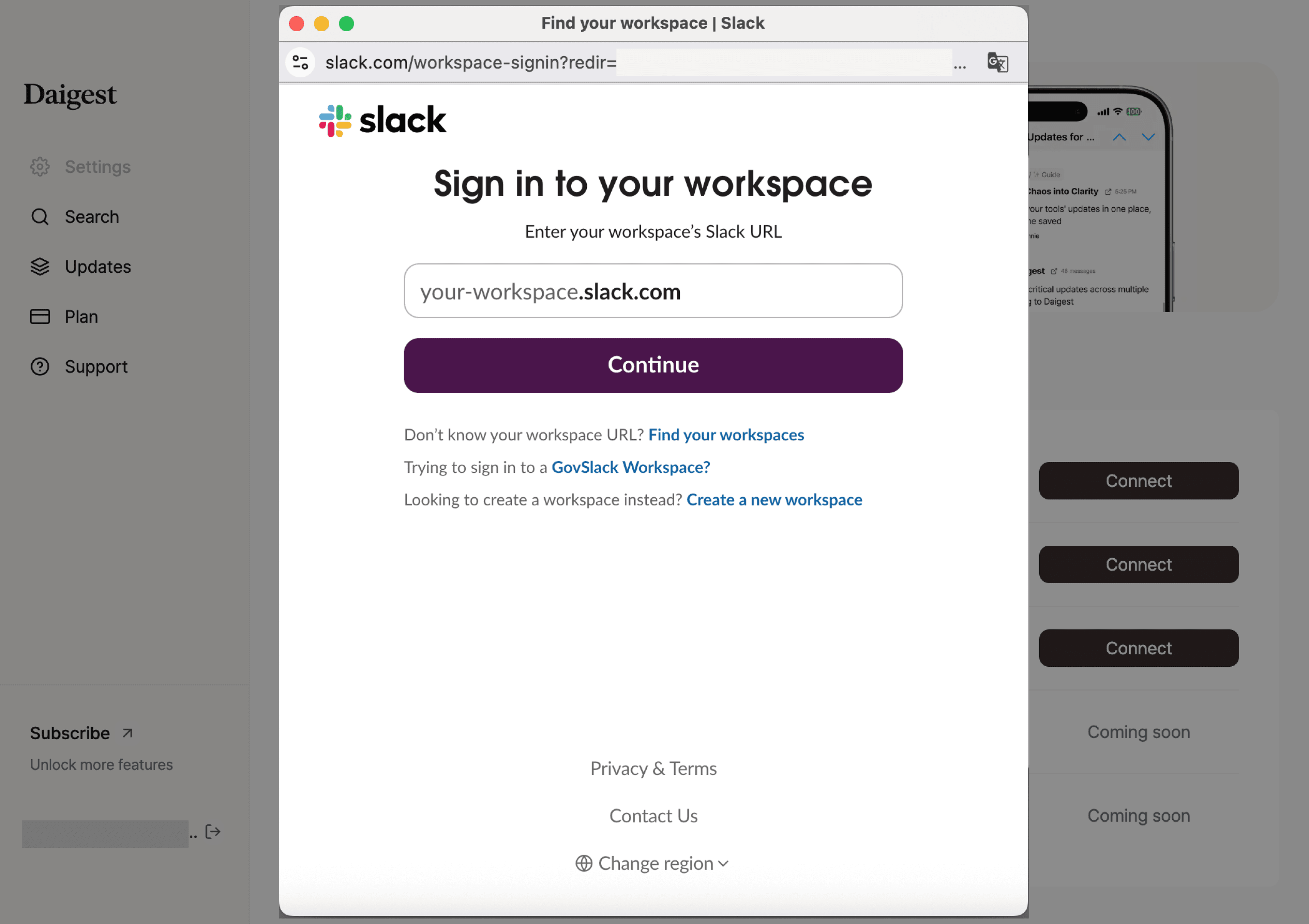 Slack login