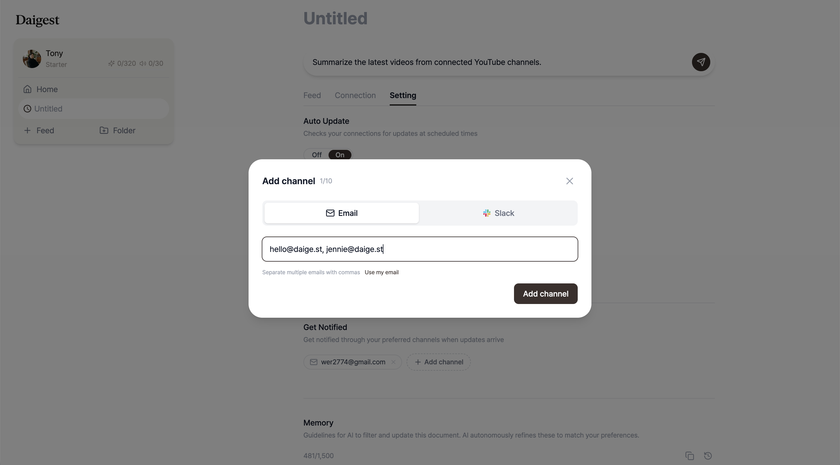 Multiple email setup