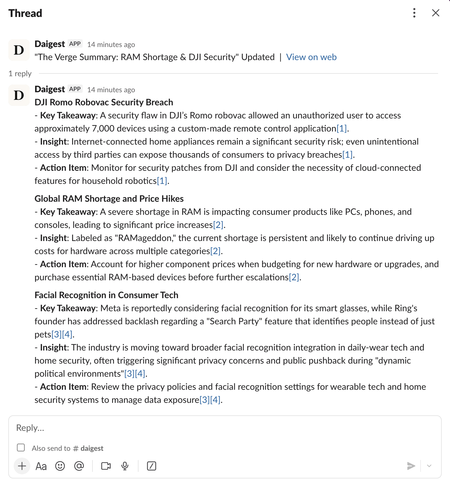 Slack notification example
